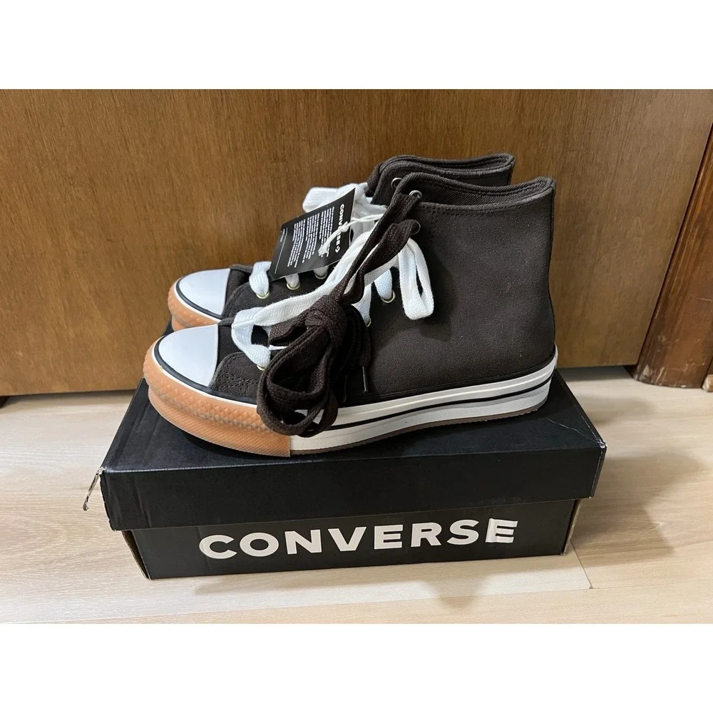 Converse CTAS Eva Lift Hi Kids Youth Size 6 New In Box Fresh Brew Brown Suede